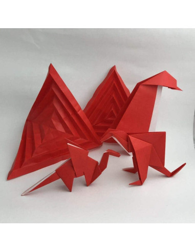 Papel de Origami Taro 15 cm Rojo 50 Hojas Kami Japonés