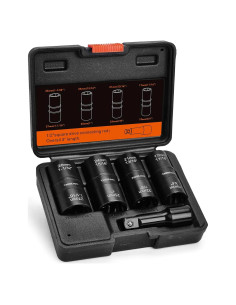 THINKWORK Kit de Extractores de Tuercas de Rueda 5 Piezas 17-27mm