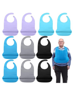 Paquete de 10 Baberos de Silicona Jeere para Adultos 52x36cm