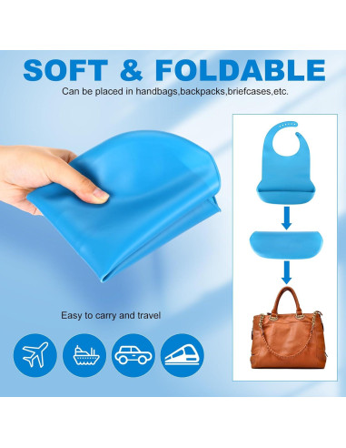 Paquete de 10 Baberos de Silicona Jeere para Adultos 52x36cm