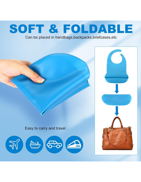 Paquete de 10 Baberos de Silicona Jeere para Adultos 52x36cm