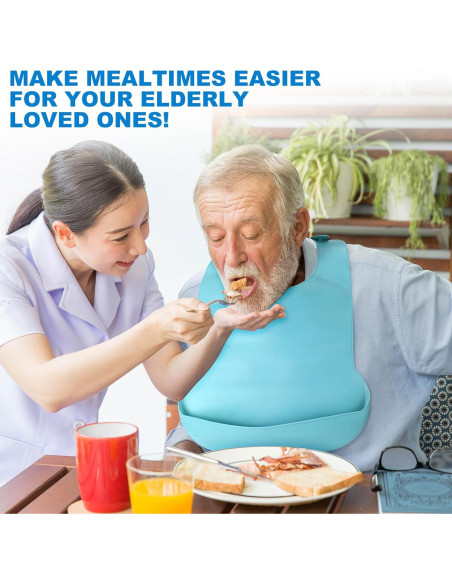 Paquete de 10 Baberos de Silicona Jeere para Adultos 52x36cm