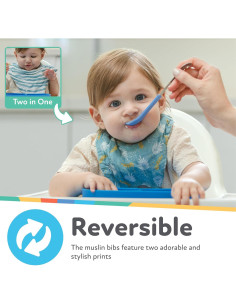 Baberos de Muselina Nuby 100% Algodón Natural 2-Pack 3+ Meses 2