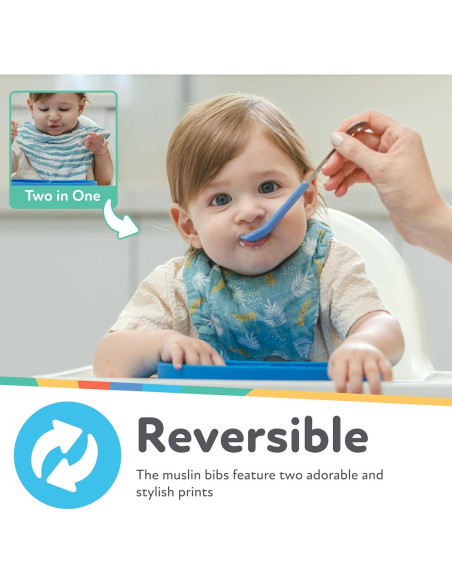 Baberos de Muselina Nuby 100% Algodón Natural 2-Pack 3+ Meses