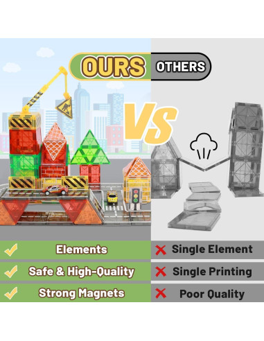 Juego de Azulejos Magnéticos LionFuny 50 Piezas para Niños