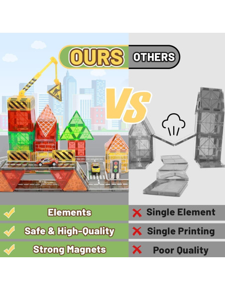 Juego de Azulejos Magnéticos LionFuny 50 Piezas para Niños