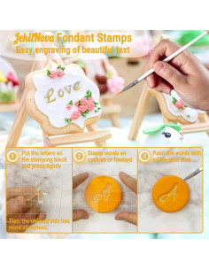 Set de 4 Sellos de Fondant JekiiNova para Galletas y Pasteles 2