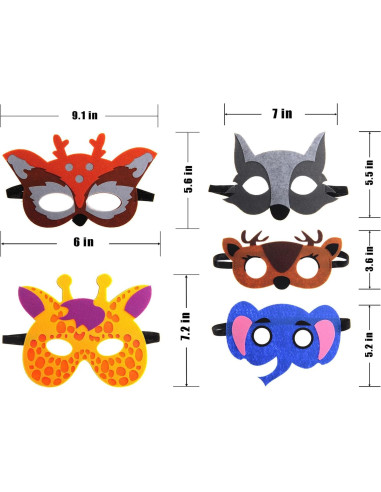 30 Máscaras de Animales DOVETECH para Niños y Adultos
