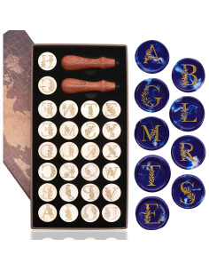 Kit Sello de Cera SWANGSA Letras A-Z 26 Piezas con Mangos 2