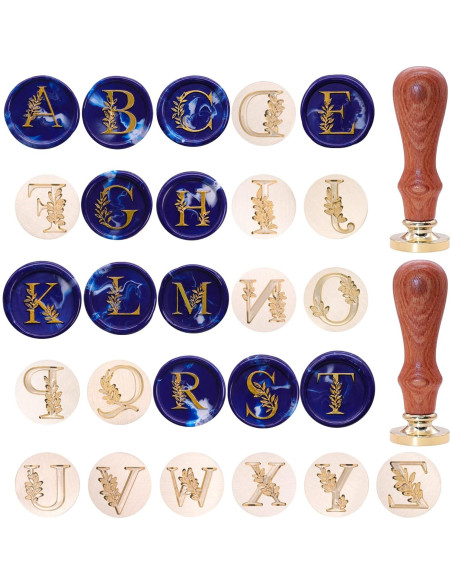 Kit Sello de Cera SWANGSA Letras A-Z 26 Piezas con Mangos