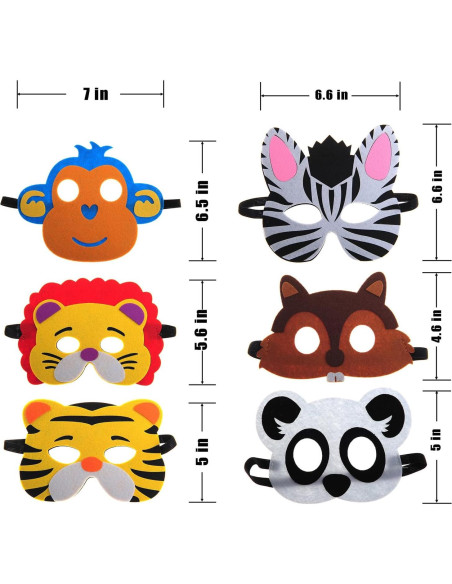 30 Máscaras de Animales DOVETECH para Niños y Adultos