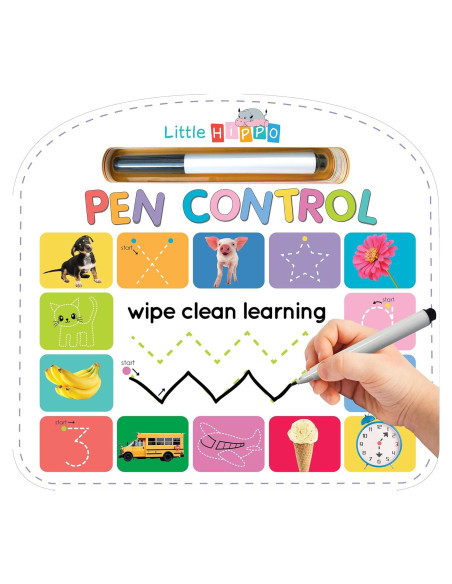 Write & Wipe Pen Control - Children's Novelty Learning Board Book - Wipe Clean - Educational