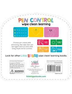 Write & Wipe Pen Control - Children's Novelty Learning Board Book - Wipe Clean - Educational 2