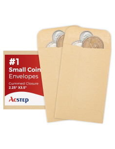 Sobres de Papel Kraft ACSTEP 100 Unidades 5.7 x 8.9 cm