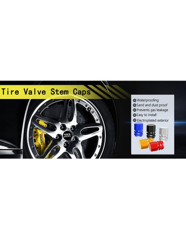 Tapa de Válvula de Neumático Genérico 20 Piezas Aluminio Hexagonal