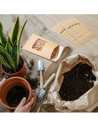 100 Sobres de Semillas Autoadhesivos Varpotle 8x12 cm Kraft