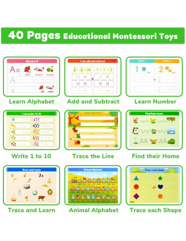 Libro de Trazado de Letras Lrathenk para Niños 3-6 Años