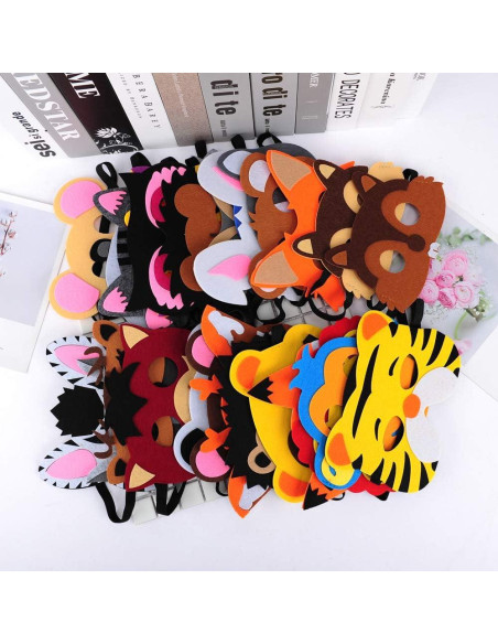30 Máscaras de Animales DOVETECH para Niños y Adultos