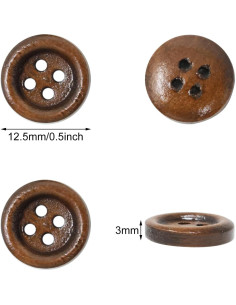 Botones Redondos de Madera Marrón Antiguo Honbay 200 Piezas 12.5mm 2