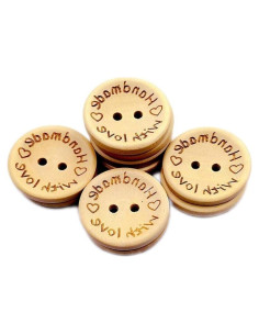 50 Botones de Madera Redondos 15mm Galepromot Hechos a Mano