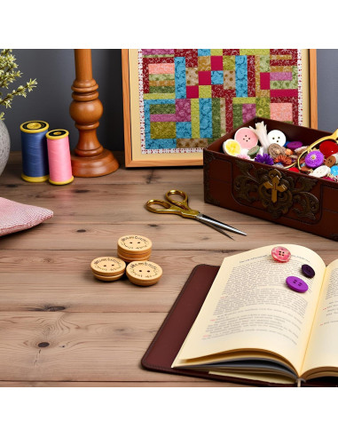 50 Botones de Madera Redondos 15mm Galepromot Hechos a Mano