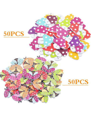 Botones de Madera JMKTOOL 100 Piezas para Costura DIY