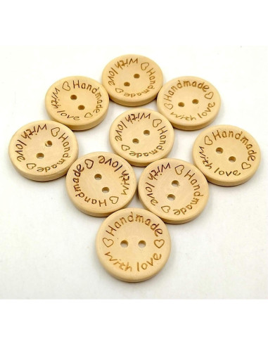 50 Botones de Madera Redondos 15mm Galepromot Hechos a Mano