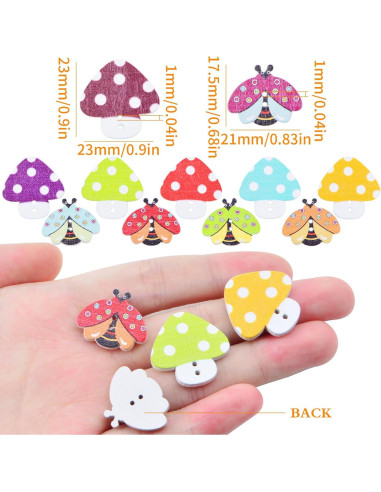 Botones de Madera JMKTOOL 100 Piezas para Costura DIY