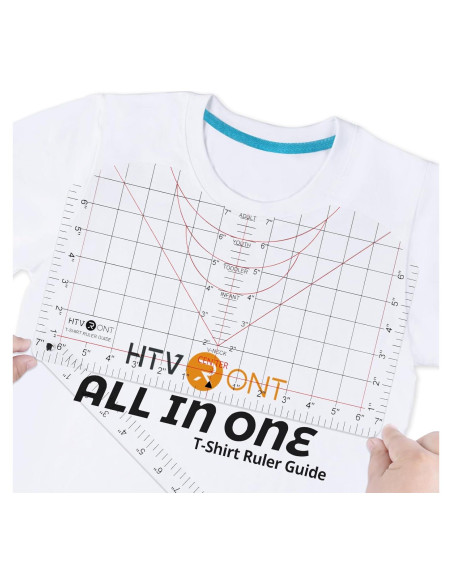 Guía de Regla para Camisetas HTVRONT 35.5x20.3cm PVC Transparente Guía de Regla para Camisetas HTVRONT 35.5x20.3cm PVC Transparente