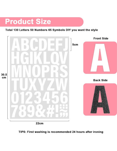 Letras y Números de Hierro Lucomb 2" Blancas para Tela - 245 Piezas