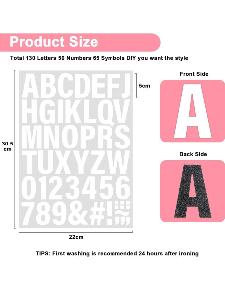 Letras y Números de Hierro Lucomb 2" Blancas para Tela - 245 Piezas