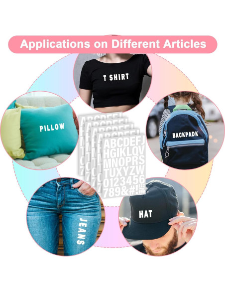 Letras y Números de Hierro Lucomb 2" Blancas para Tela - 245 Piezas