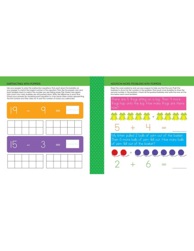 Ready to Learn: First Grade Math Write & Wipe Workbook with Popper