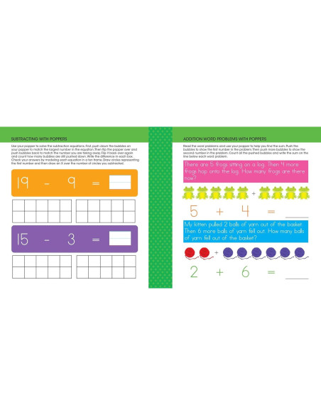 Ready to Learn: First Grade Math Write & Wipe Workbook with Popper
