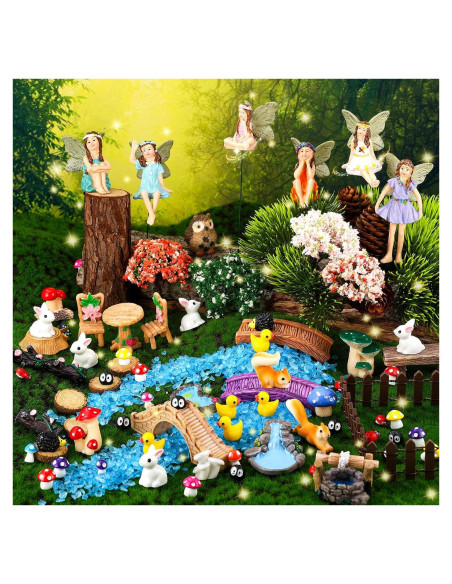 94 Piezas Accesorios de Jardín de Hadas HIYZI Miniaturas