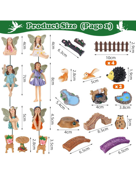 94 Piezas Accesorios de Jardín de Hadas HIYZI Miniaturas