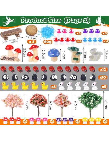 94 Piezas Accesorios de Jardín de Hadas HIYZI Miniaturas