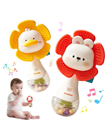 Juguetes de Sonajero Weirtoya para Bebés 0-6 Meses - 2 Piezas