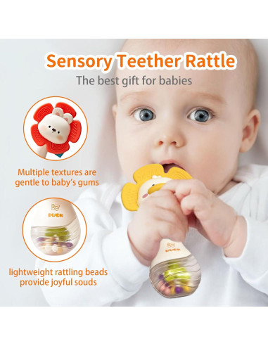 Juguetes de Sonajero Weirtoya para Bebés 0-6 Meses - 2 Piezas