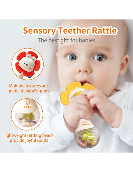 Juguetes de Sonajero Weirtoya para Bebés 0-6 Meses - 2 Piezas