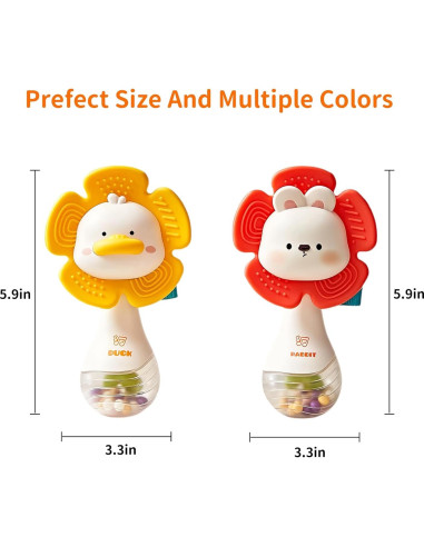 Juguetes de Sonajero Weirtoya para Bebés 0-6 Meses - 2 Piezas