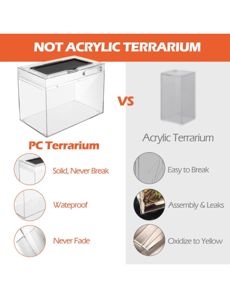 Terrario Pequeño AZV 30.48x22.86x17.78 cm con Accesorios