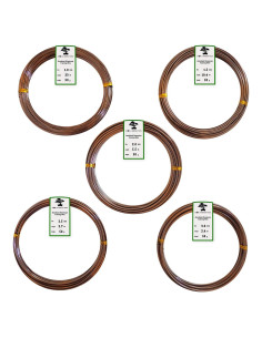 Juego de Alambre de Entrenamiento para Bonsai Grow A Bonsai Tree - 5 Tamaños, 44.8m, Aluminio Anodizado, Marrón