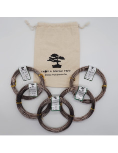Juego de Alambre de Entrenamiento para Bonsai Grow A Bonsai Tree - 5 Tamaños, 44.8m, Aluminio Anodizado, Marrón 2