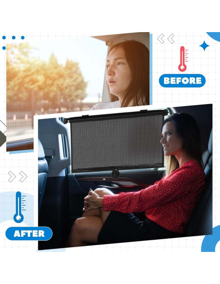 Sombrillas de Ventana de Coche Blosssound 50 cm UV y Calor