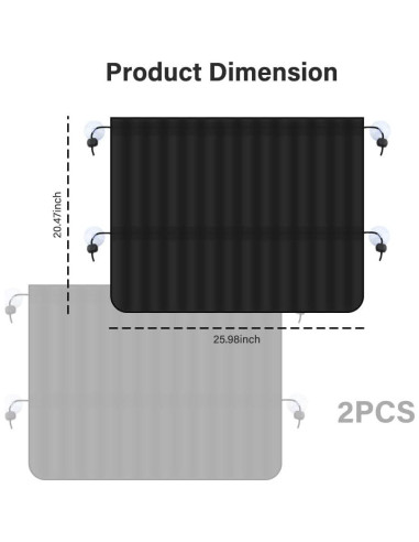 Sombrillas para Ventanas de Coche IHOTDER - 2 Piezas 66x52 cm