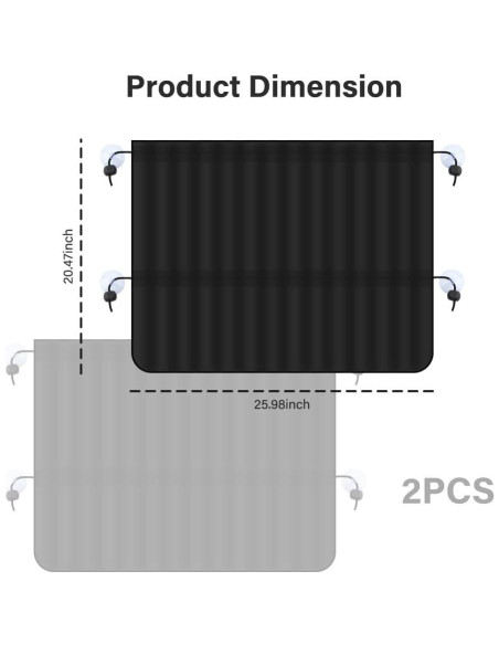 Sombrillas para Ventanas de Coche IHOTDER - 2 Piezas 66x52 cm