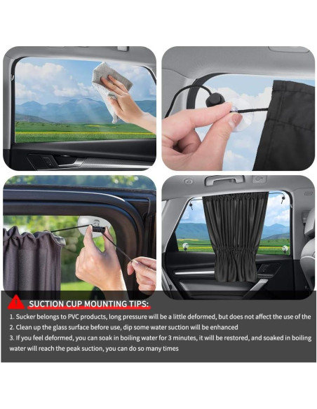 Sombrillas para Ventanas de Coche IHOTDER - 2 Piezas 66x52 cm