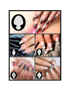EBANKU 144 PCS Pegatinas de Uñas Francesas Reutilizables 2