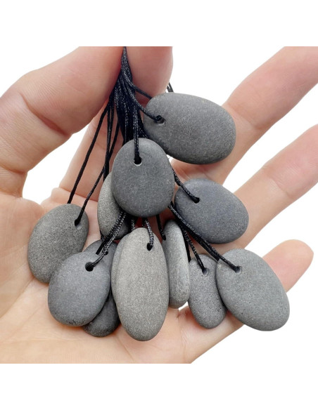 Piedras Planas de Río CYLHCM 6PCS Perforadas para Pintar 2-2.5cm